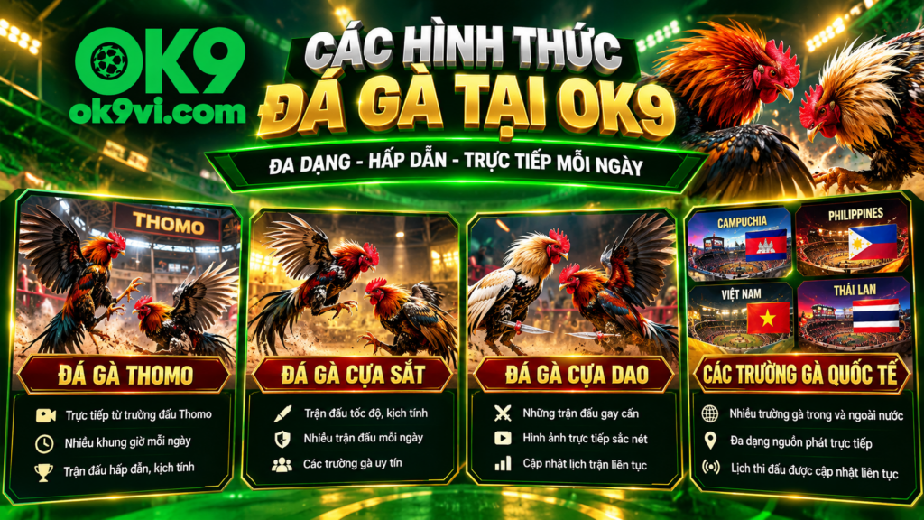 Các hình thức Đá Gà nổi bật trong sảnh OK9